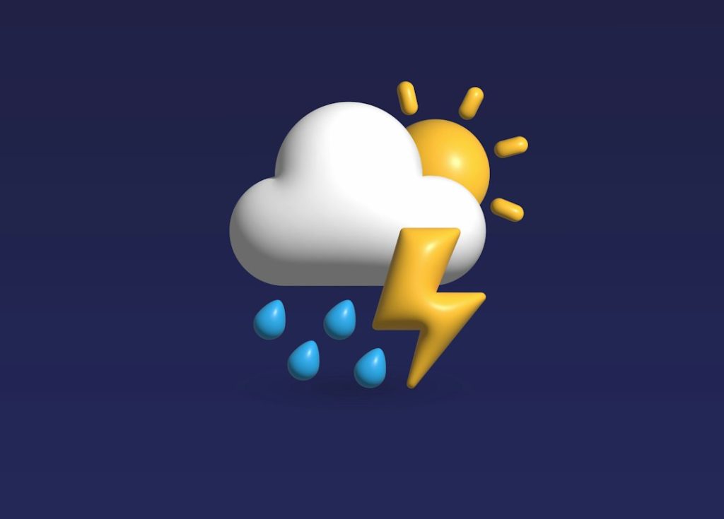 Weather warning icons representing emergency alerts