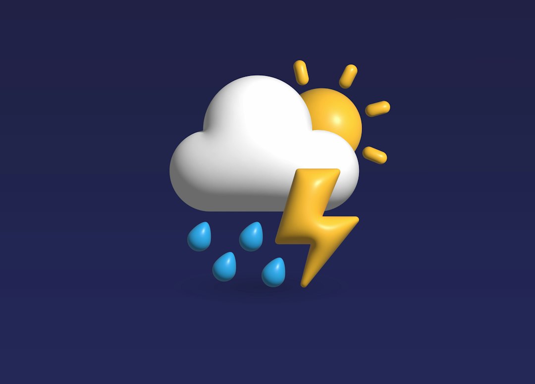 Weather warning icons representing emergency alerts