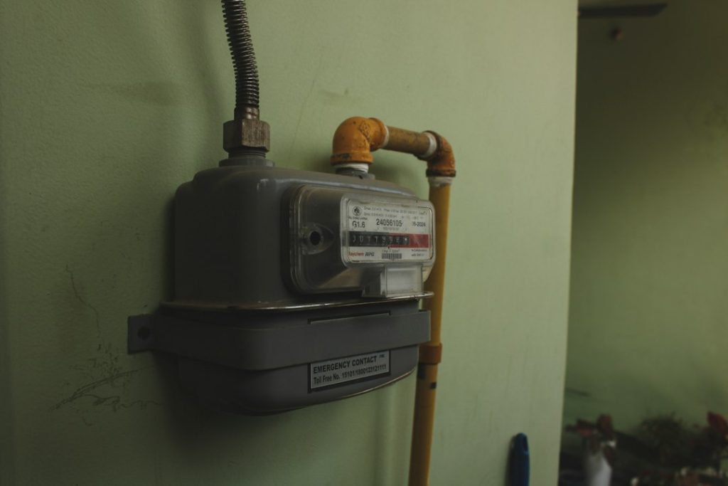 Utility meter mounted outside a home
