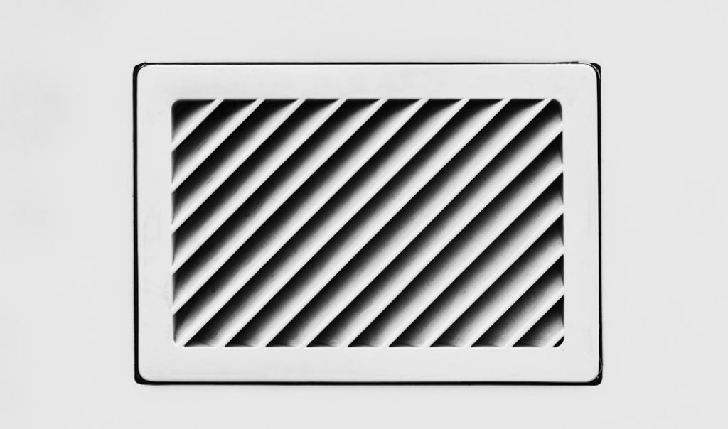 Home return air vent grille for HVAC airflow guide