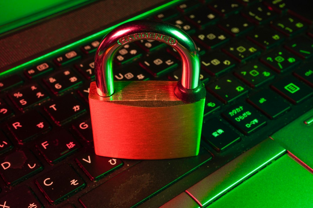 Cybersecurity concept on a laptop screen